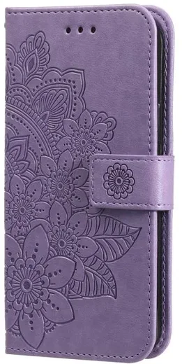 Oppo A5 Pro Hoesje Mandala Book Case met Pasjeshouder Paars afbeelding 2