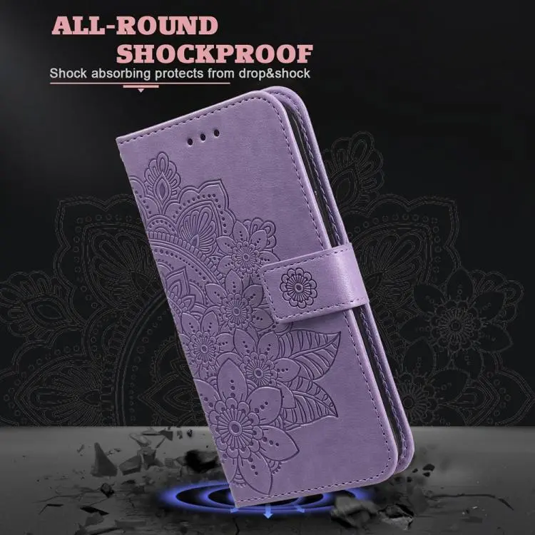 Oppo A5 Pro Hoesje Mandala Book Case met Pasjeshouder Paars afbeelding 3
