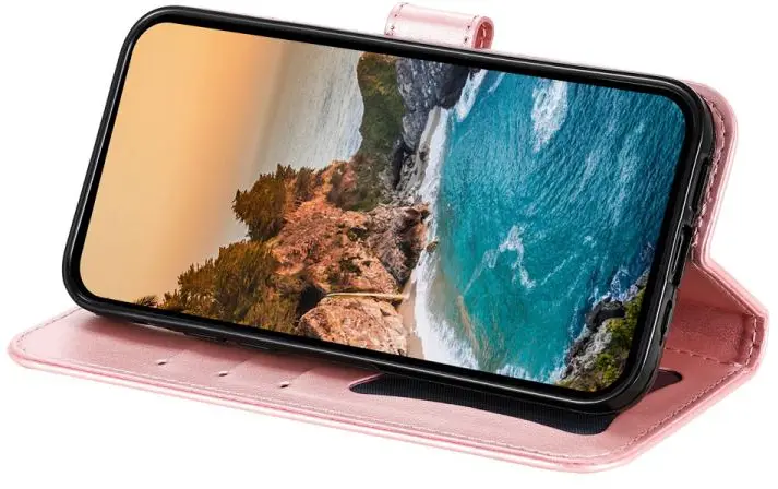 Oppo A5 Pro Hoesje Mandala Book Case met Pasjeshouder Roze Goud afbeelding 6