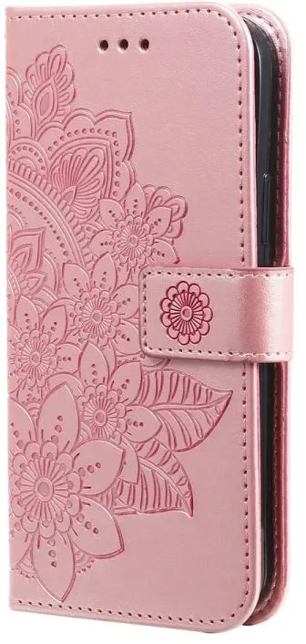 Oppo A5 Pro Hoesje Mandala Book Case met Pasjeshouder Roze Goud afbeelding 2