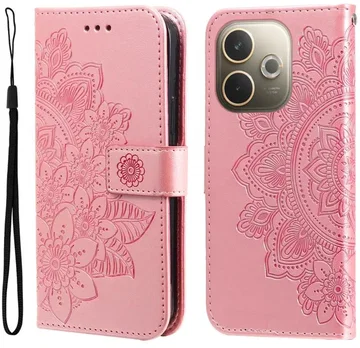 Oppo A5 Pro Hoesje Mandala Book Case met Pasjeshouder Roze Goud