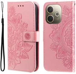Oppo A5 Pro Hoesje Mandala Book Case met Pasjeshouder Roze Goud afbeelding