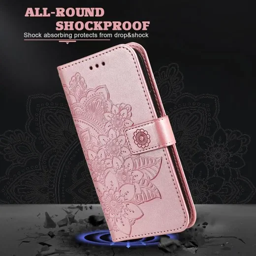 Oppo A5 Pro Hoesje Mandala Book Case met Pasjeshouder Roze Goud afbeelding 4