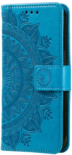 Motorola Moto G86 Hoesje Mandala Book Case met Pasjeshouder Blauw afbeelding 5