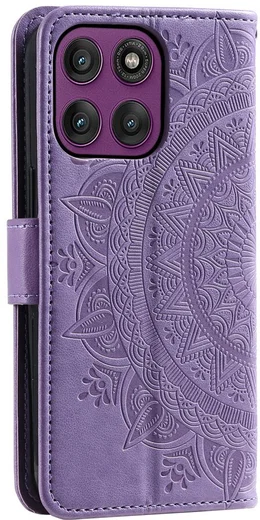 Motorola Moto G86 Hoesje Mandala Book Case met Pasjeshouder Paars afbeelding 6
