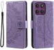 Motorola Moto G86 Hoesje Mandala Book Case met Pasjeshouder Paars