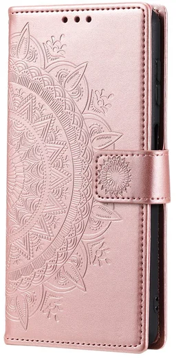 Motorola Moto G86 Hoesje Mandala Book Case met Pasjeshouder Roze Goud afbeelding 5