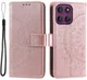 Motorola Moto G86 Hoesje Mandala Book Case met Pasjeshouder Roze Goud