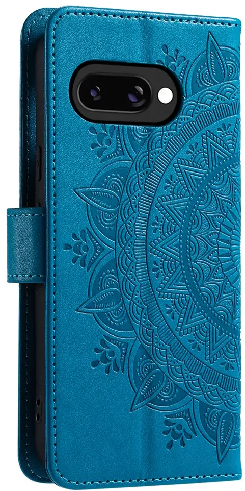 Google Pixel 10a Hoesje Mandala Book Case met Pasjeshouder Blauw afbeelding 6