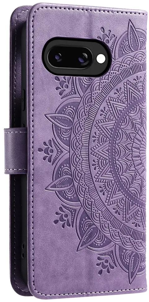 Google Pixel 10a Hoesje Mandala Book Case met Pasjeshouder Paars afbeelding 6