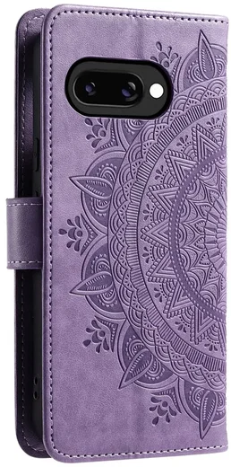 Google Pixel 10a Hoesje Mandala Book Case met Pasjeshouder Paars afbeelding 6