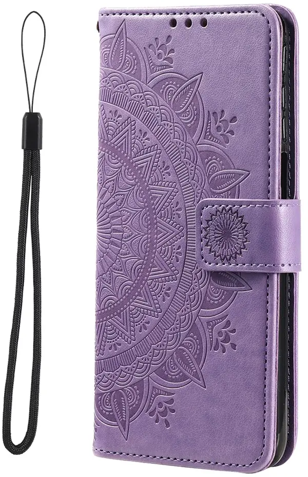 Google Pixel 10a Hoesje Mandala Book Case met Pasjeshouder Paars afbeelding 5