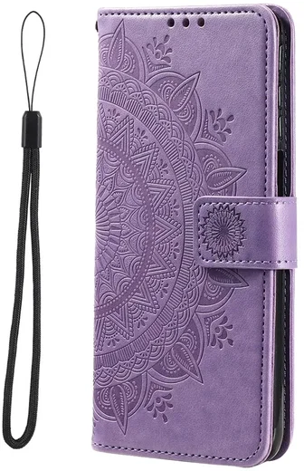 Google Pixel 10a Hoesje Mandala Book Case met Pasjeshouder Paars afbeelding 5