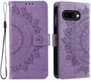 Google Pixel 10a Hoesje Mandala Book Case met Pasjeshouder Paars