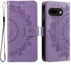 Google Pixel 10a Hoesje Mandala Book Case met Pasjeshouder Paars afbeelding