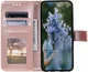 Google Pixel 10a Hoesje Mandala Book Case met Pasjeshouder Roze Goud afbeelding 2
