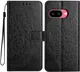 Google Pixel 10a Hoesje Mandala Book Case met Pasjeshouder Zwart