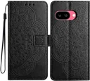 Google Pixel 10a Hoesje Mandala Book Case met Pasjeshouder Zwart