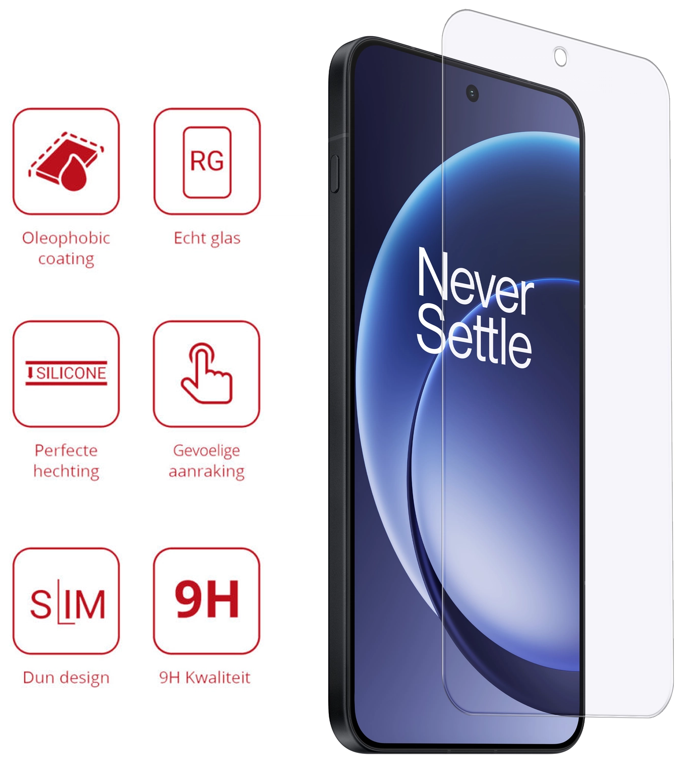 Rosso OnePlus 15R 9H Tempered Glass Screen Protector afbeelding 2