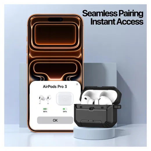 Dux Ducis PECS Apple Airpods Pro 3 (2025) Hoesje Zwart afbeelding 3