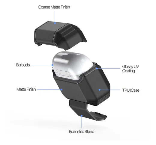 Dux Ducis PECS Apple Airpods Pro 3 (2025) Hoesje Zwart afbeelding 7