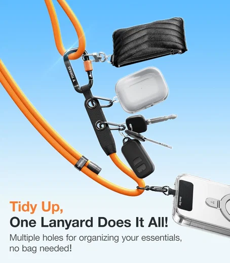 TORRAS LoopGo Clasp Verstelbaar Universeel Telefoonkoord Oranje afbeelding 3