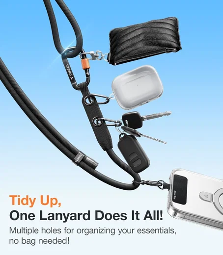 TORRAS LoopGo Clasp Verstelbaar Universeel Telefoonkoord Zwart afbeelding 3