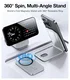 TORRAS MagSafe Pasjeshouder / Kaarthouder met Standaard 360° Draaibaar Grijs afbeelding 3