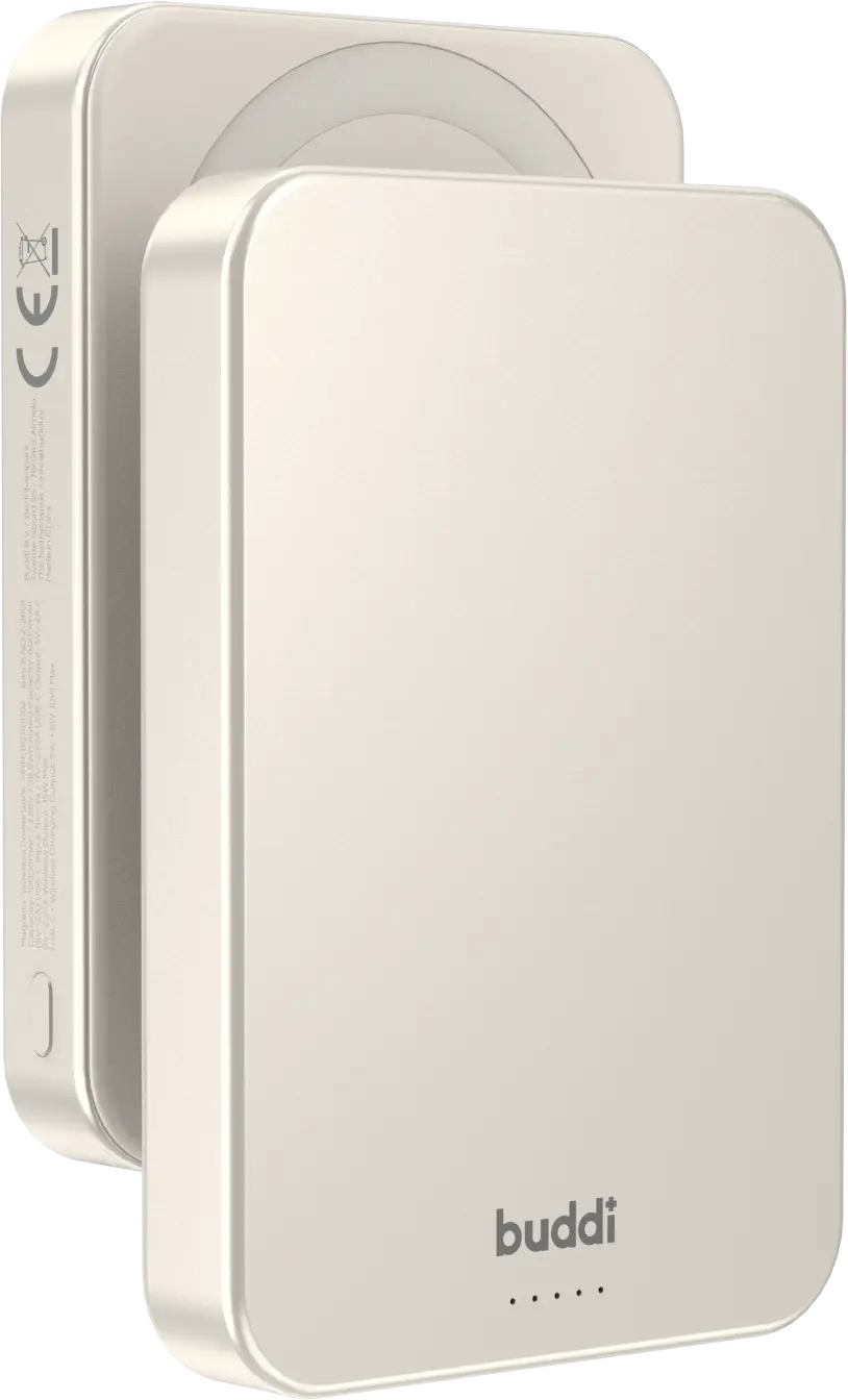 Buddi Connect Pro 10.000 mAh Magnetische MagSafe Qi2 Powerbank 15W Titanium afbeelding 15