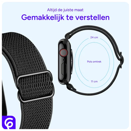 SBG Nylon Apple Watch Bandje - 1-11/SE/Ultra - 49/46/45/44/42MM - 6-Pack Donker afbeelding 5