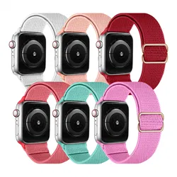 SBG Nylon Apple Watch Bandje - 1-11/SE - 38/40/41/42MM - 6-Pack Licht afbeelding