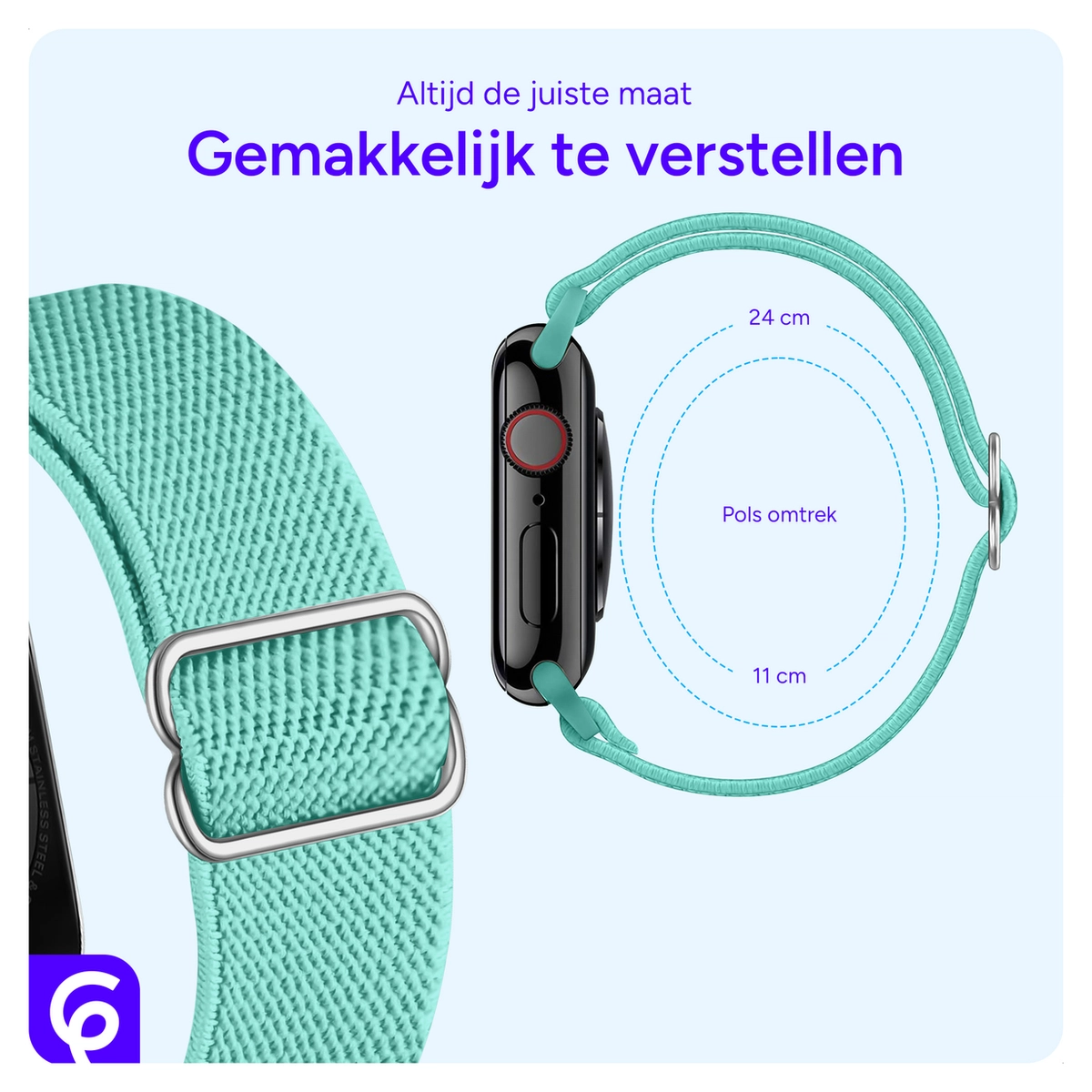 SBG Nylon Apple Watch Bandje - 1-11/SE - 38/40/41/42MM - 6-Pack Licht afbeelding 5