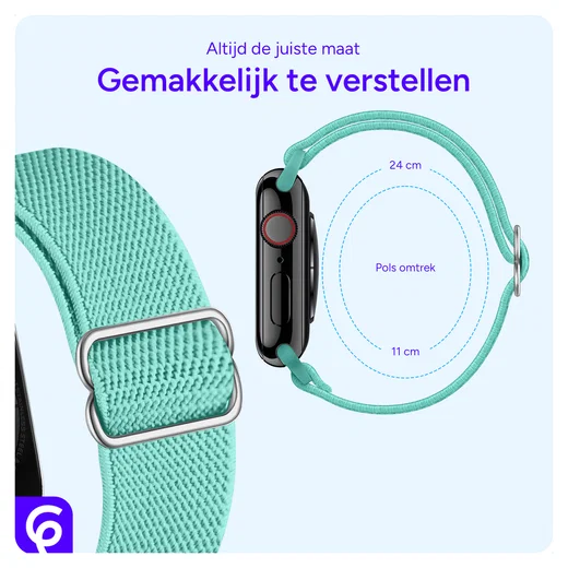 SBG Nylon Apple Watch Bandje - 1-11/SE - 38/40/41/42MM - 6-Pack Licht afbeelding 5