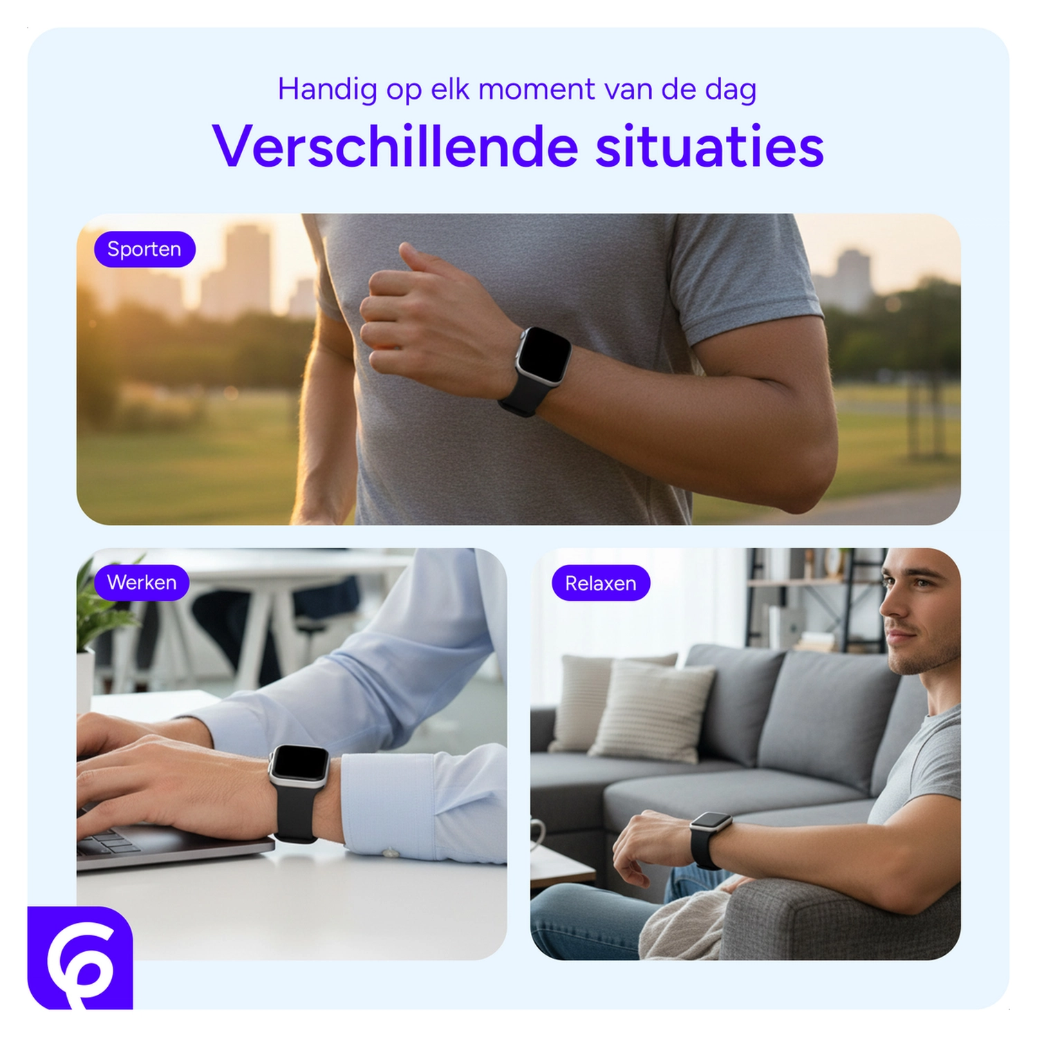 SBG Siliconen Apple Watch Bandje 1-11/SE/Ultra - 49/46/45/44/42MM 6-pack Donker afbeelding 6