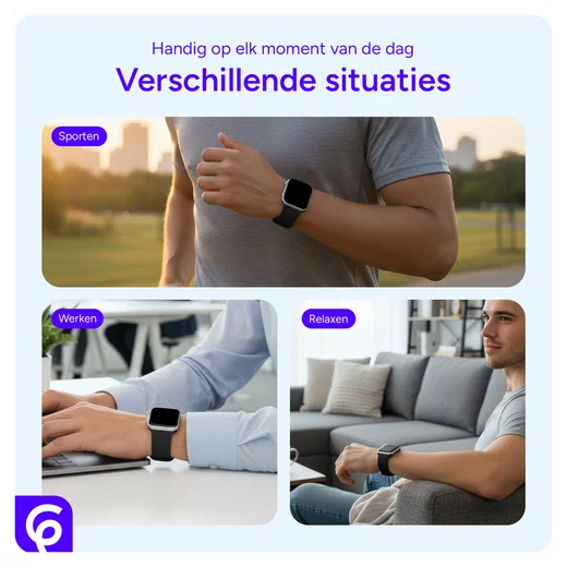 SBG Siliconen Apple Watch Bandje 1-11/SE/Ultra - 49/46/45/44/42MM 6-pack Licht afbeelding 6