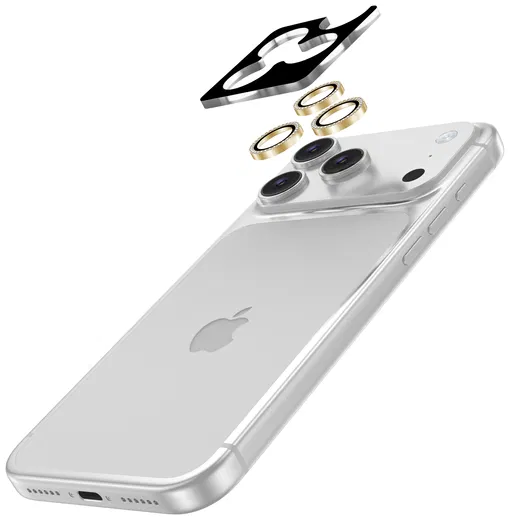 AVY iPhone 17 Pro / 17 Pro Max Camera Protector Rings Diamant Goud afbeelding 2