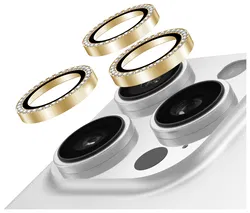AVY iPhone 16 Pro / 16 Pro Max Camera Protector Rings Diamant Goud afbeelding