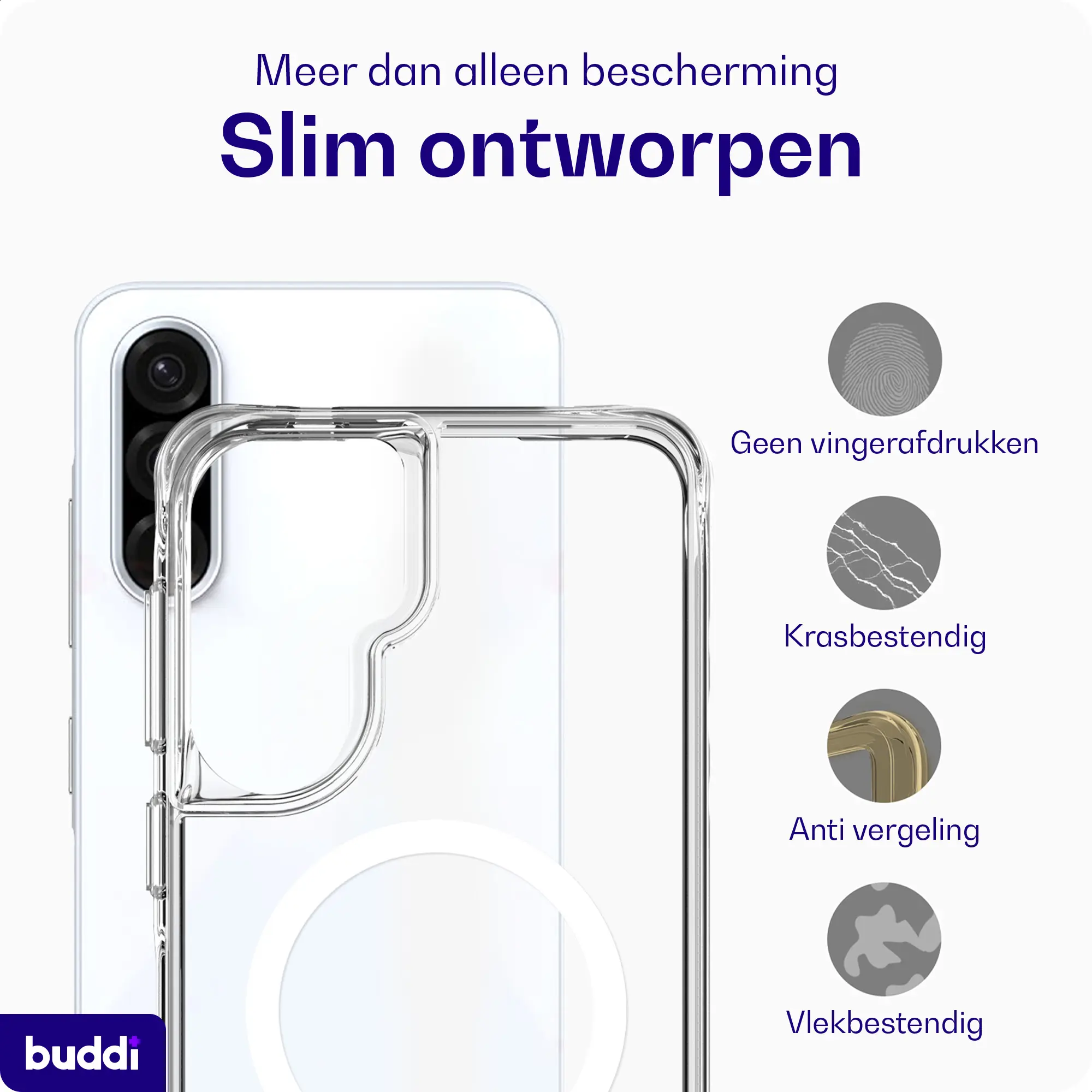 Buddi Core Samsung Galaxy A57 Hoesje MagSafe Back Cover Transparant afbeelding 7