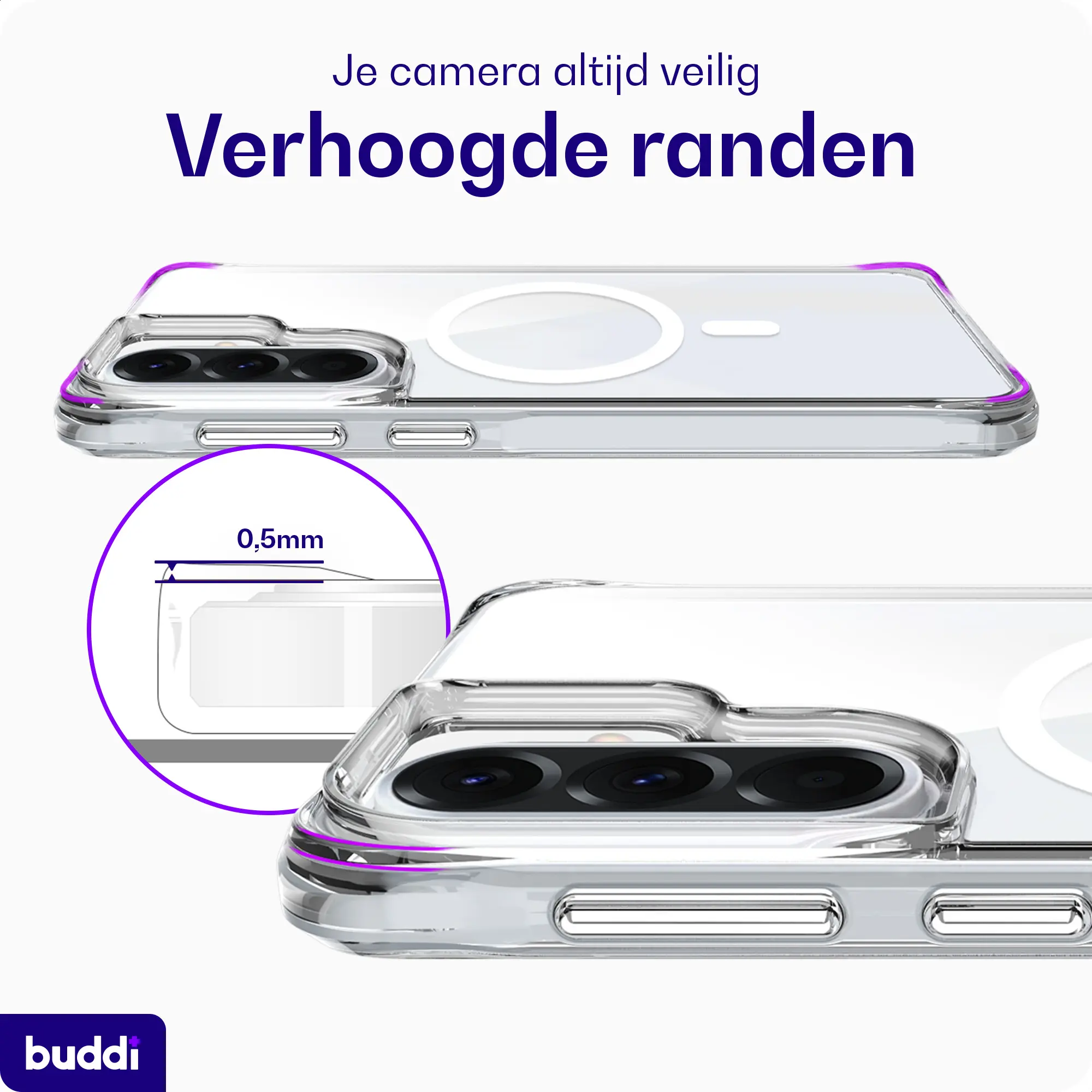 Buddi Core Samsung Galaxy A57 Hoesje MagSafe Back Cover Transparant afbeelding 6