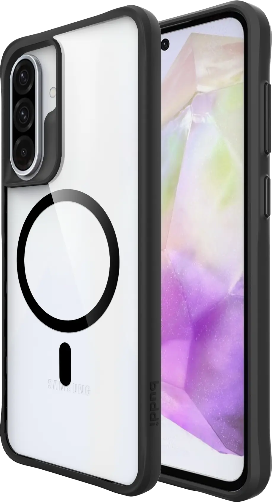 Buddi Hybrid Samsung Galaxy A37 Hoesje MagSafe Back Cover Transparant Zwart afbeelding 1