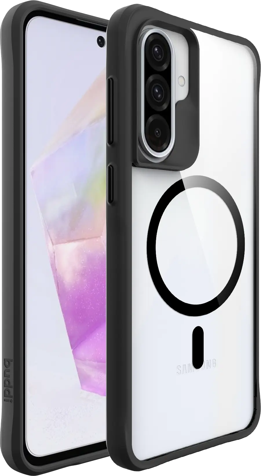 Buddi Hybrid Samsung Galaxy A37 Hoesje MagSafe Back Cover Transparant Zwart afbeelding 9