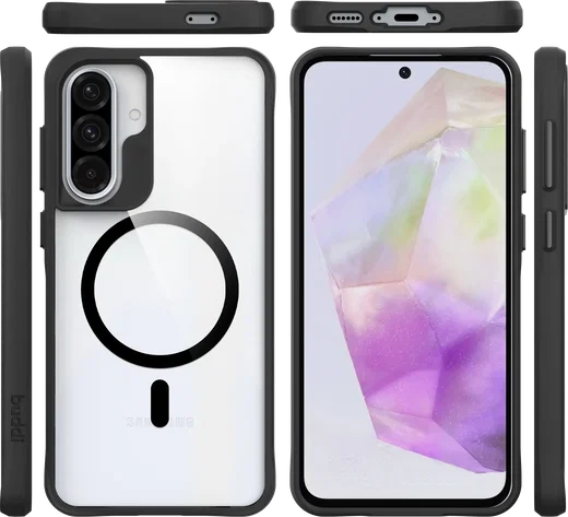 Buddi Hybrid Samsung Galaxy A37 Hoesje MagSafe Back Cover Transparant Zwart afbeelding 10
