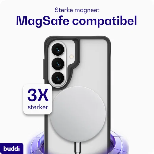 Buddi Hybrid Samsung Galaxy A57 Hoesje MagSafe Back Cover Matte Zwart afbeelding 4