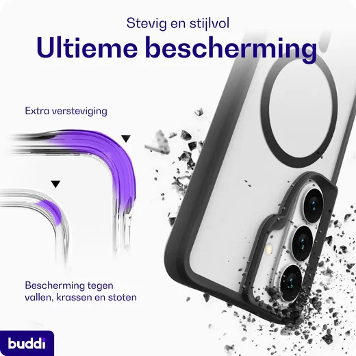 Buddi Hybrid Samsung Galaxy A57 Hoesje MagSafe Back Cover Matte Zwart afbeelding 3