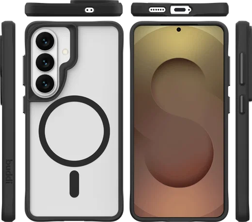 Buddi Hybrid Samsung Galaxy A57 Hoesje MagSafe Back Cover Matte Zwart afbeelding 9