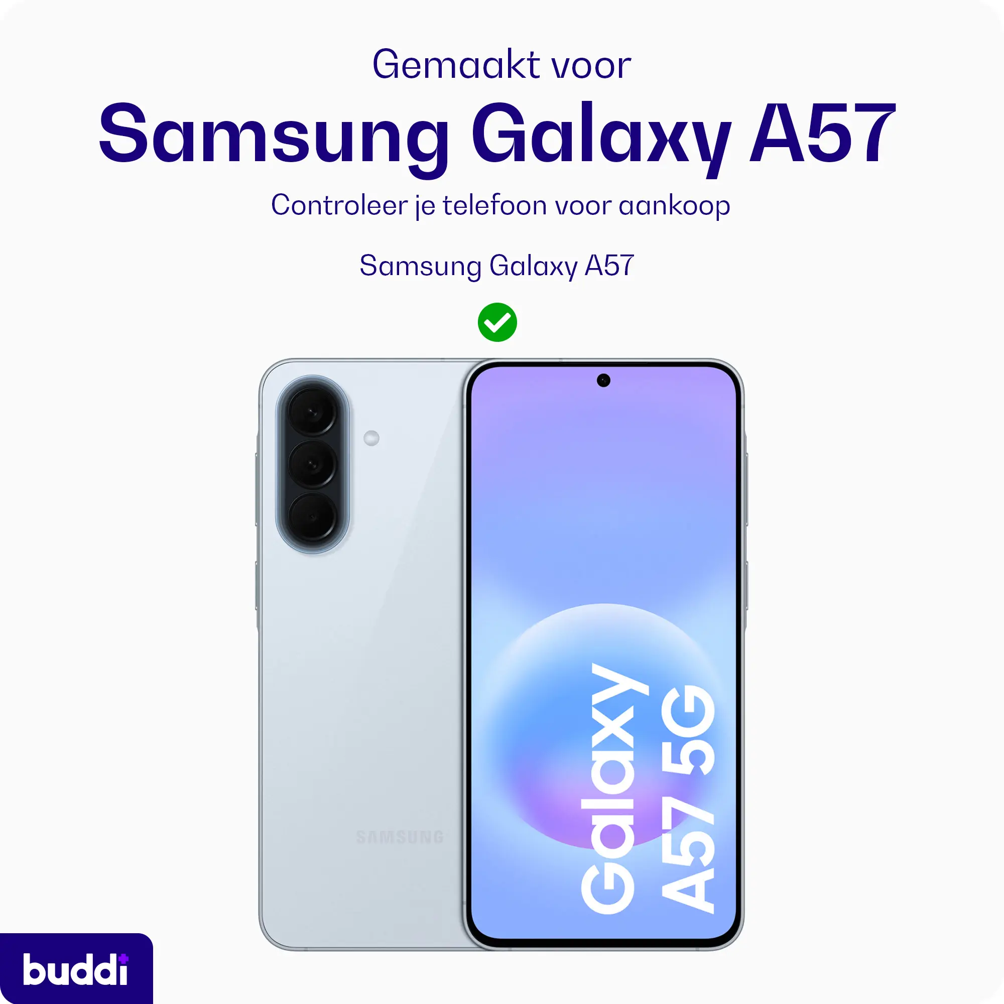 Buddi Hybrid Samsung Galaxy A57 Hoesje MagSafe Back Cover Matte Zwart afbeelding 2