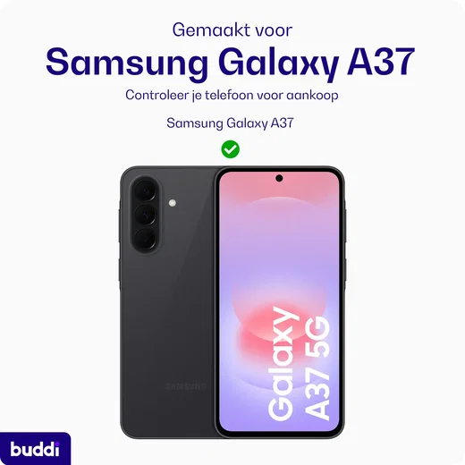 Buddi Hybrid Samsung Galaxy A37 Hoesje MagSafe Back Cover Matte Zwart afbeelding 2