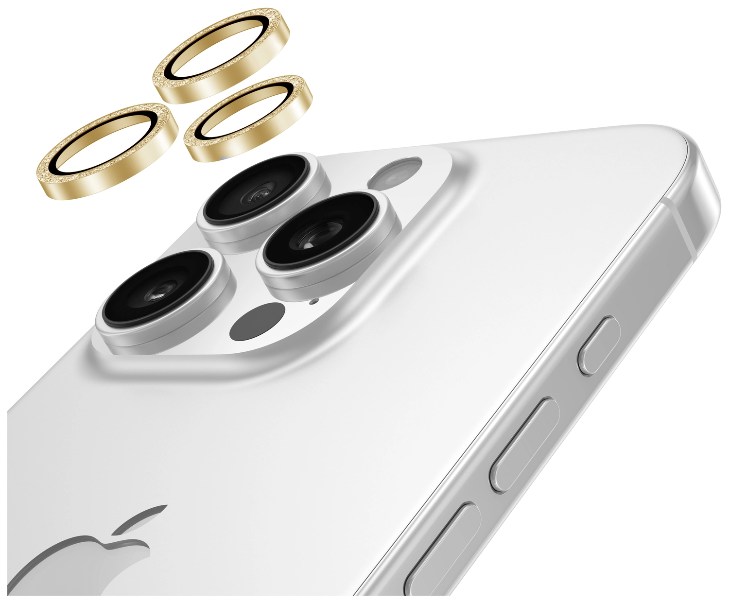 AVY iPhone 16 Pro / 16 Pro Max Camera Protector Rings Glitter Goud afbeelding 9