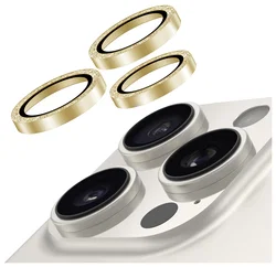 AVY iPhone 15 Pro / 15 Pro Max Camera Protector Rings Glitter Goud afbeelding