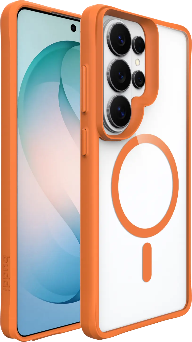 Buddi Hybrid Samsung S26 Ultra Hoesje MagSafe Back Cover Transparant Oranje afbeelding 8